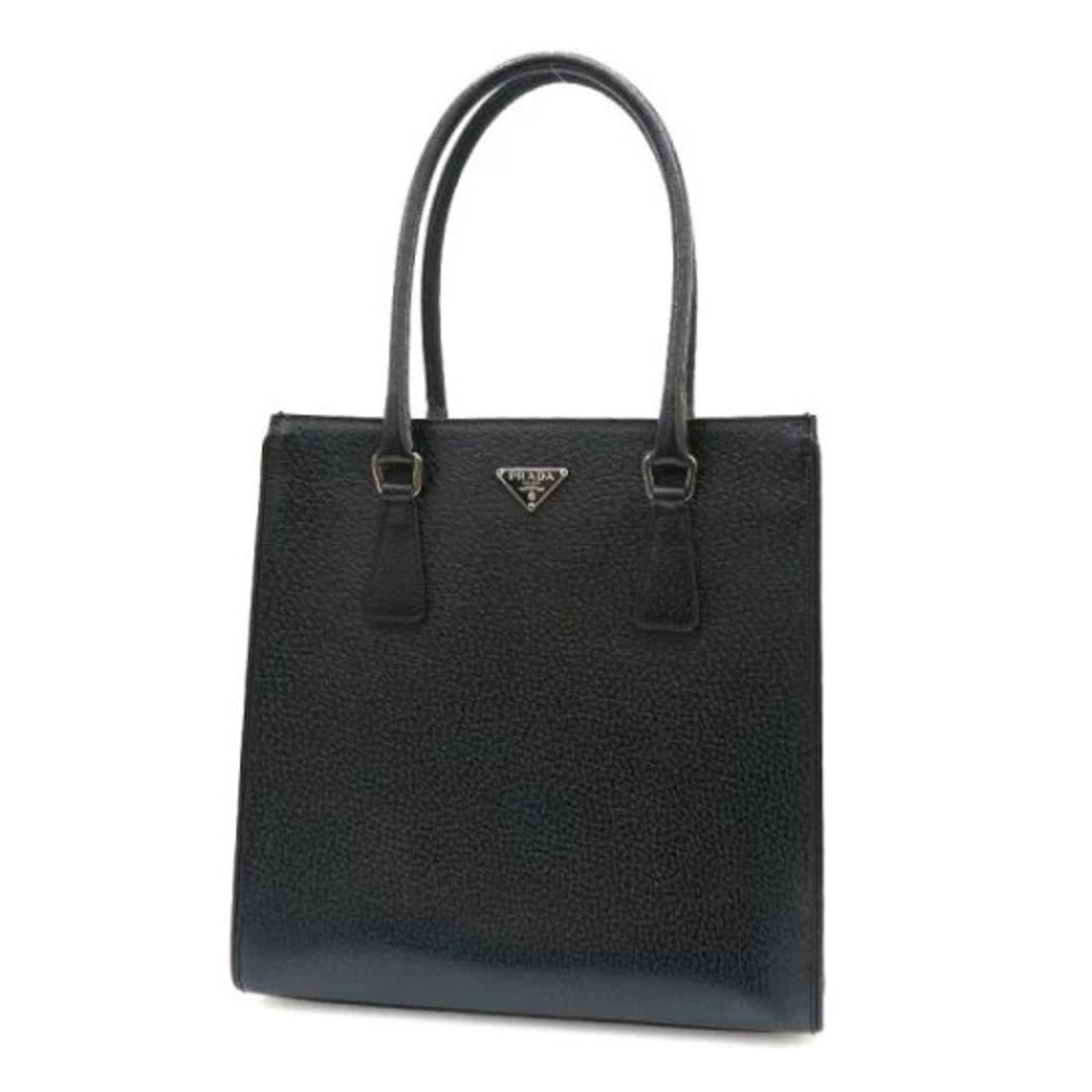 Prada Cinghiale leather tote handbag iconic enamel triangle
